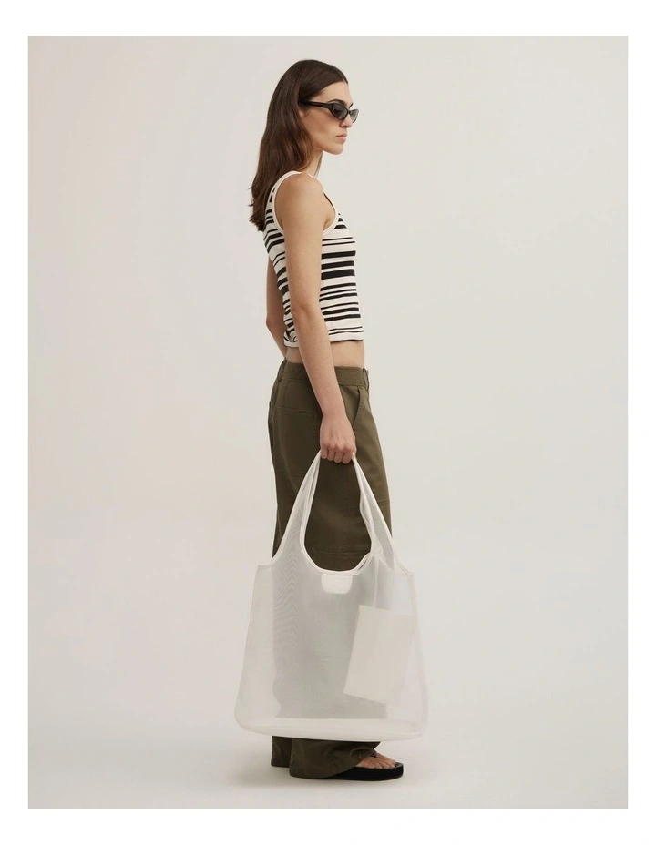 Elena Mesh Tote in Chalk image 2