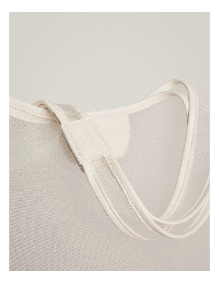 Elena Mesh Tote in Chalk image 6