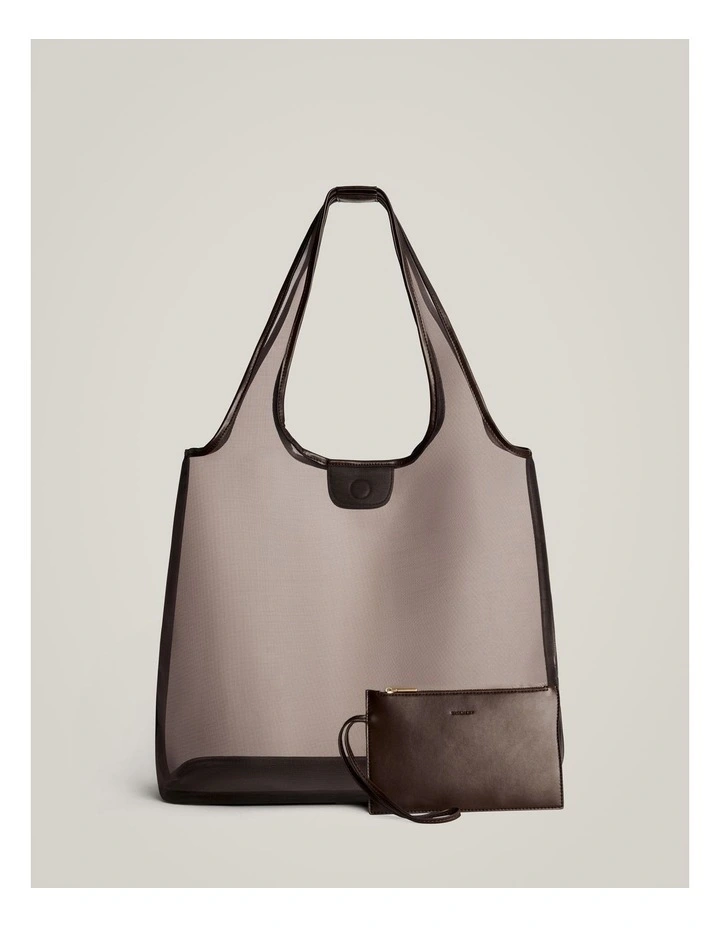 Elena Mesh Tote in Espresso image 1