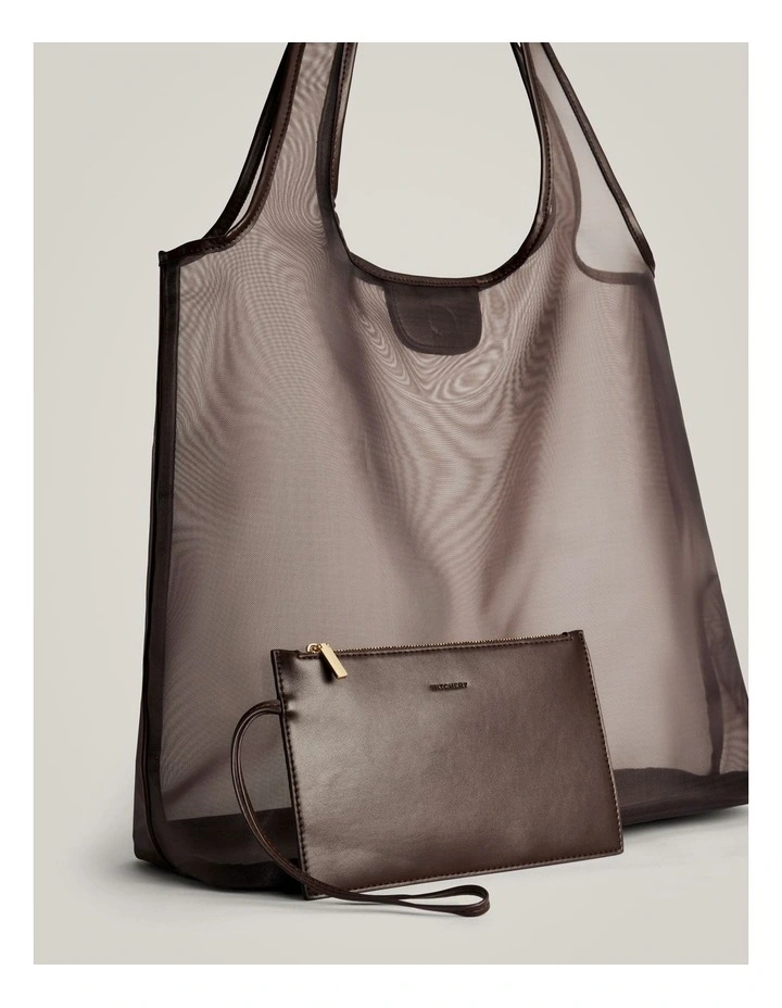 Elena Mesh Tote in Espresso image 3