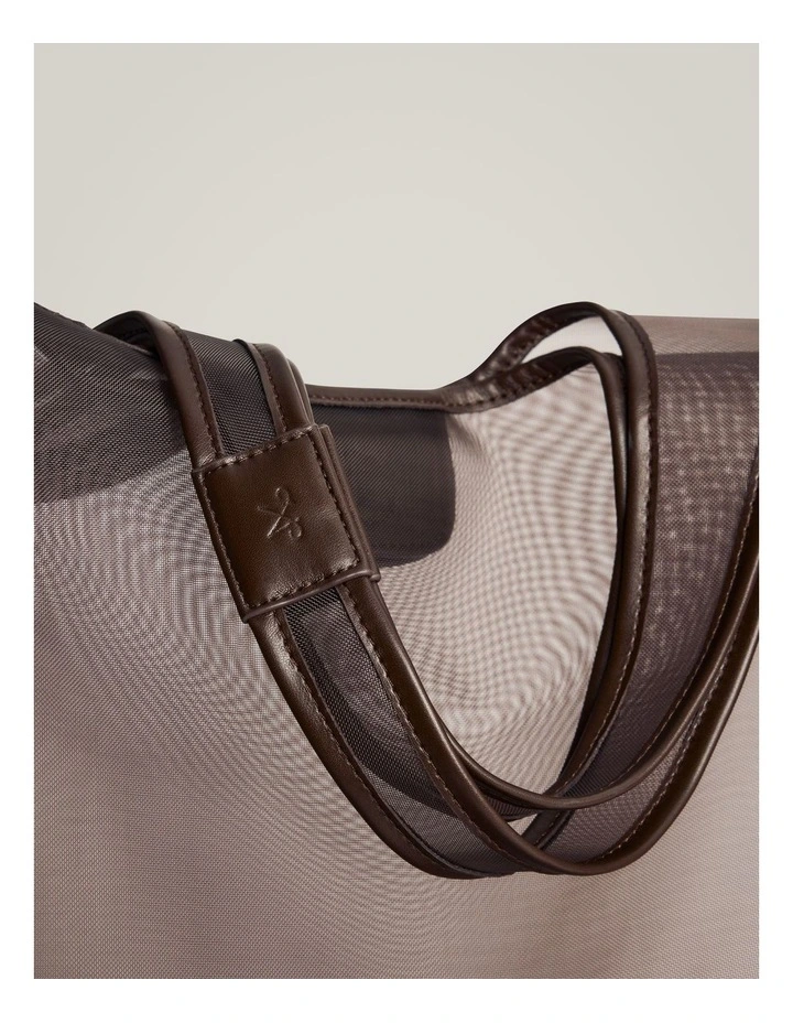 Elena Mesh Tote in Espresso image 6