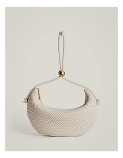 Amelia Weave Shoulder Bag in Chalk
