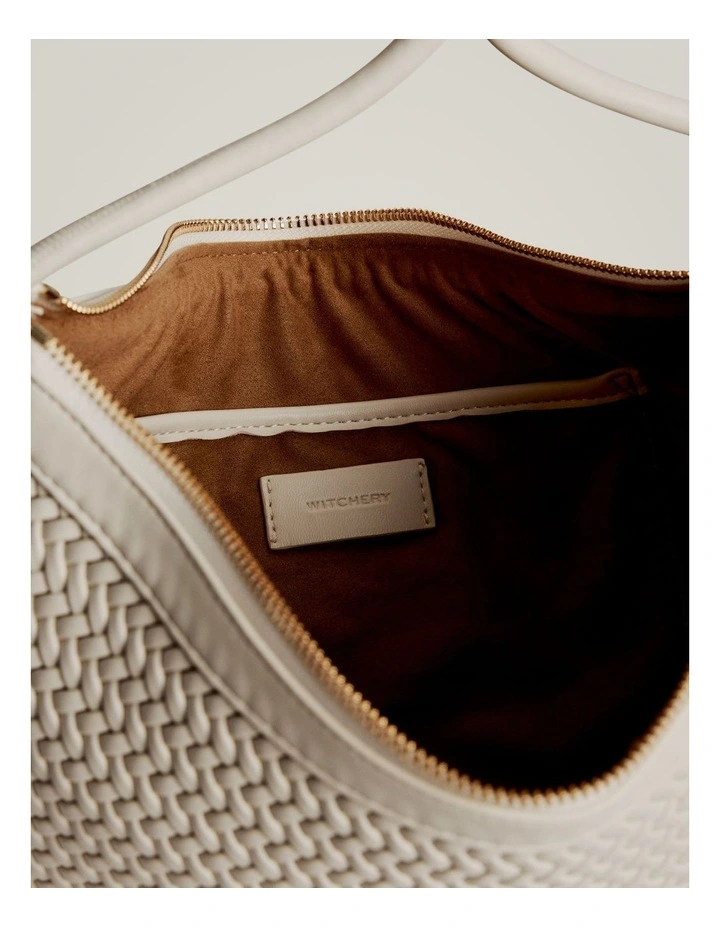 Amelia Weave Shoulder Bag in Chalk image 4