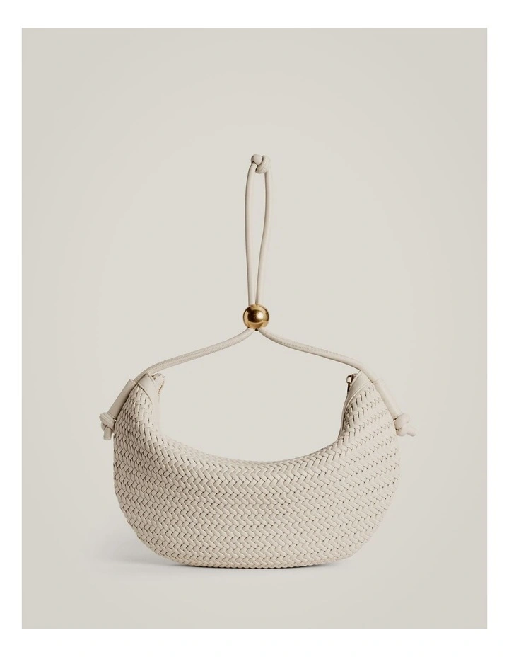 Amelia Weave Shoulder Bag in Chalk image 5