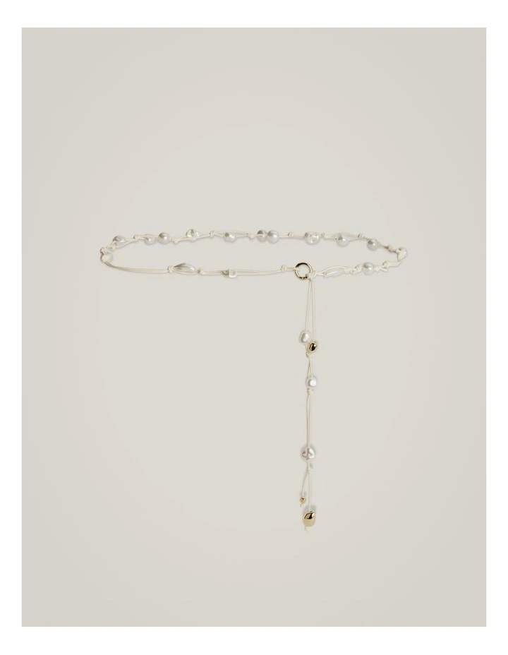 Rafa Beaded Belt in Chalk image 1