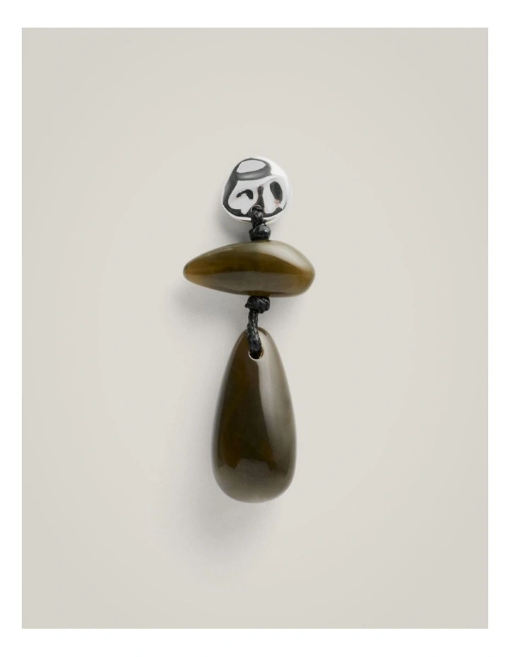 Nahla Bead Earrings in Dark Olive image 3