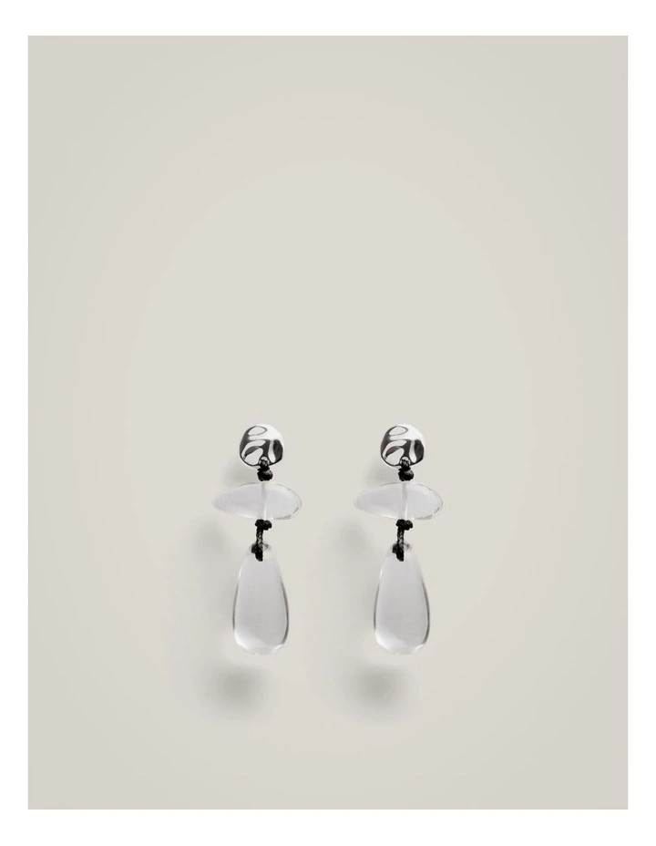 Nahla Bead Earrings in Clear image 1