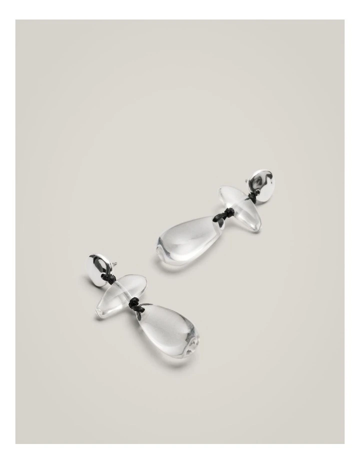 Nahla Bead Earrings in Clear image 4