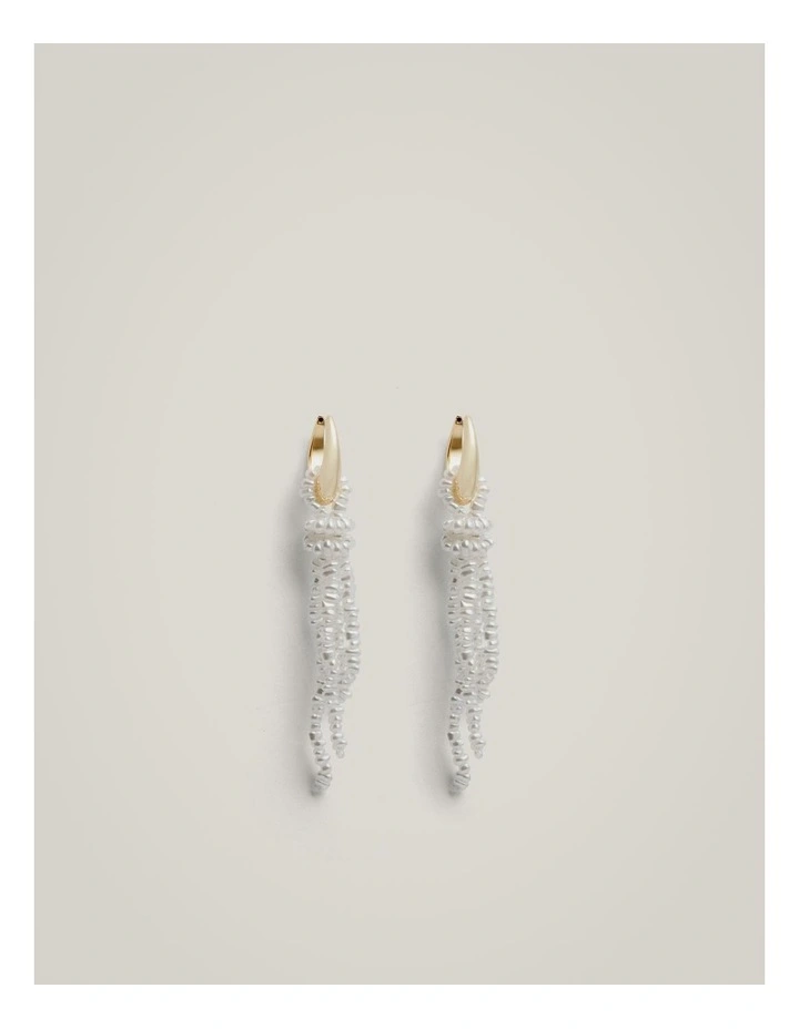 Olive Drop Earrings in Gold image 1
