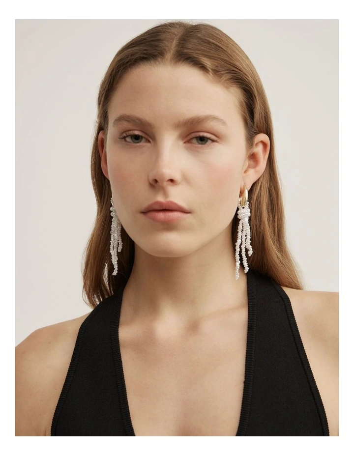 Olive Drop Earrings in Gold image 2