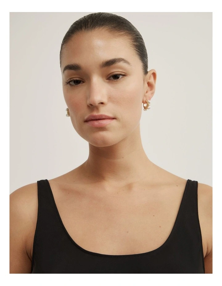 Regan Hoop Earrings in Satin Gold image 2