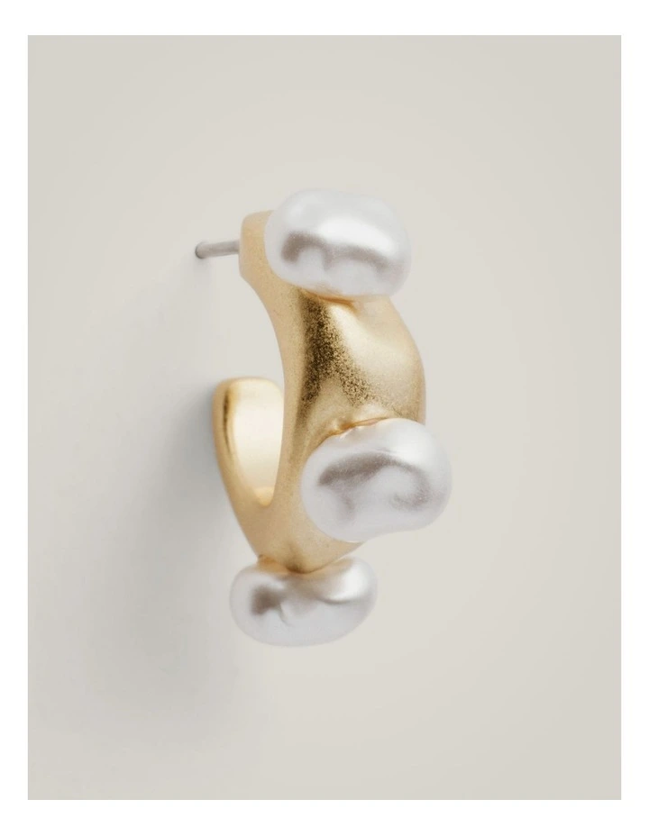 Regan Hoop Earrings in Satin Gold image 3