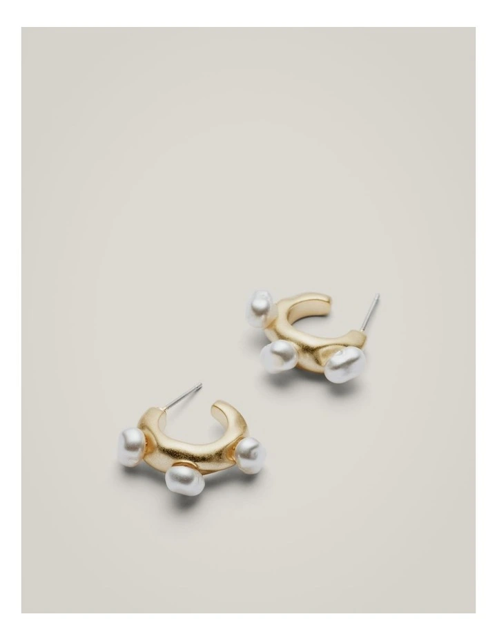 Regan Hoop Earrings in Satin Gold image 4