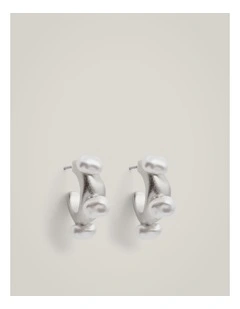 Regan Hoop Earrings in Satin Silver