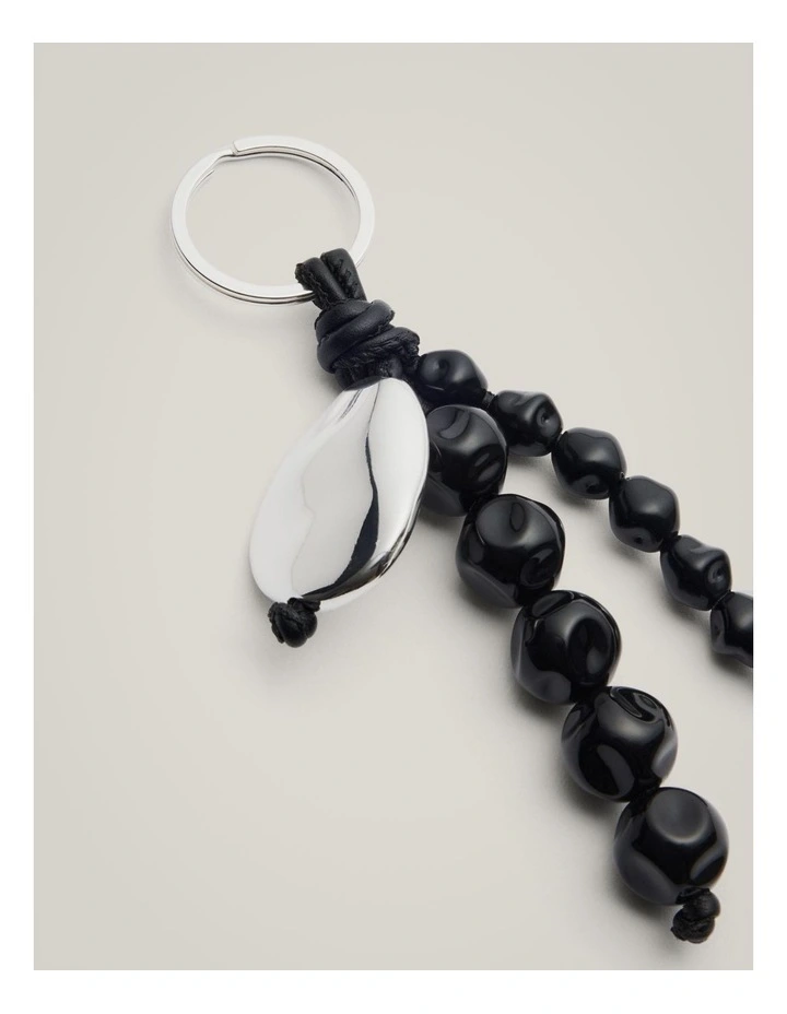 Olive Key Ring in Black image 2