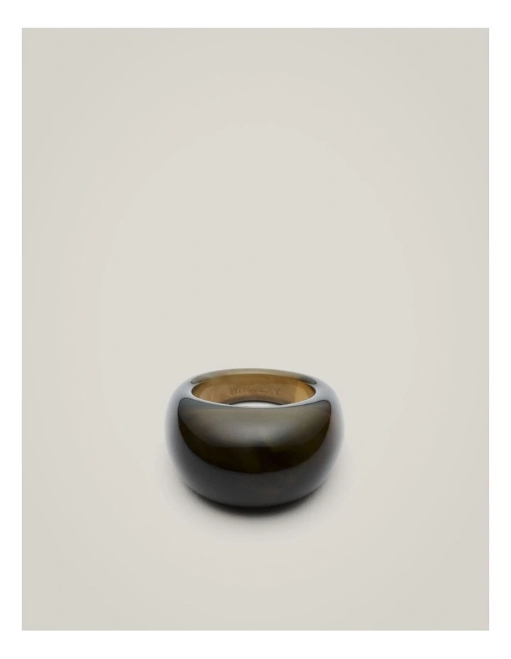 Nahla Resin Ring in Dark Olive image 3
