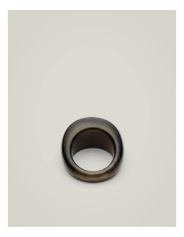 Nahla Resin Ring in Dark Olive image 4