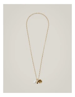 Lola Charm Necklace in Antique Gold