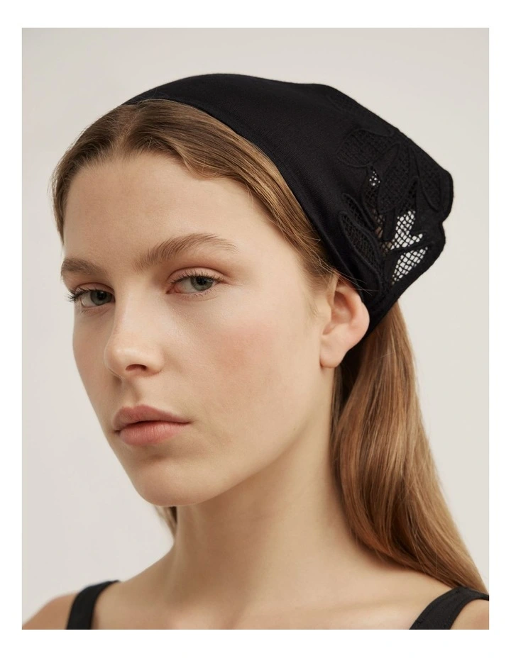 Anna Head Scarf in Black image 2