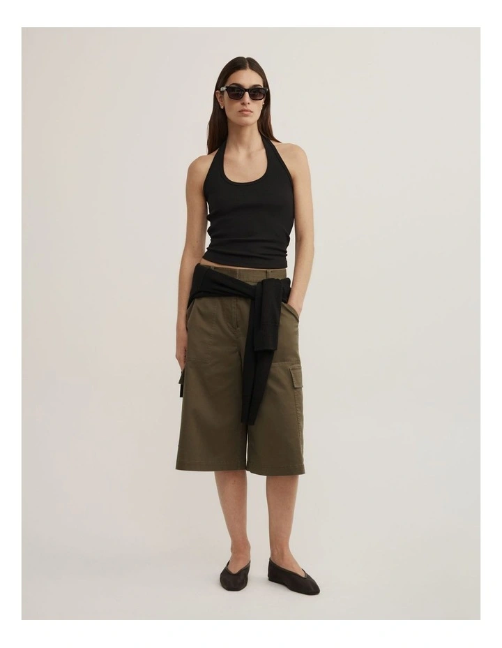 Petra Mesh Flats in Dark Olive image 2