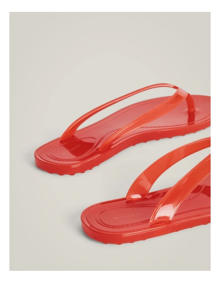 Frida Jelly Flip Flops in Scarlet image 5