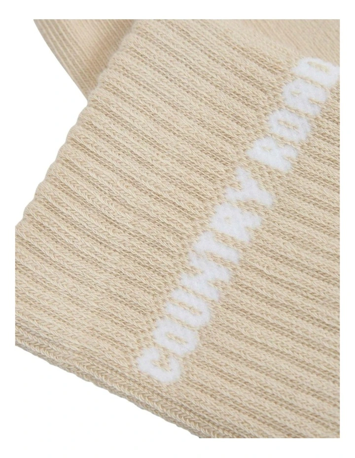 Australian Cotton Blend Cr Sport Quarter Crew Sock in Pebble image 2