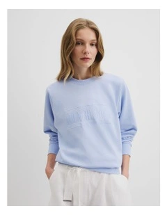 Verified Australian Cotton Heritage Sweat in Ice Blue