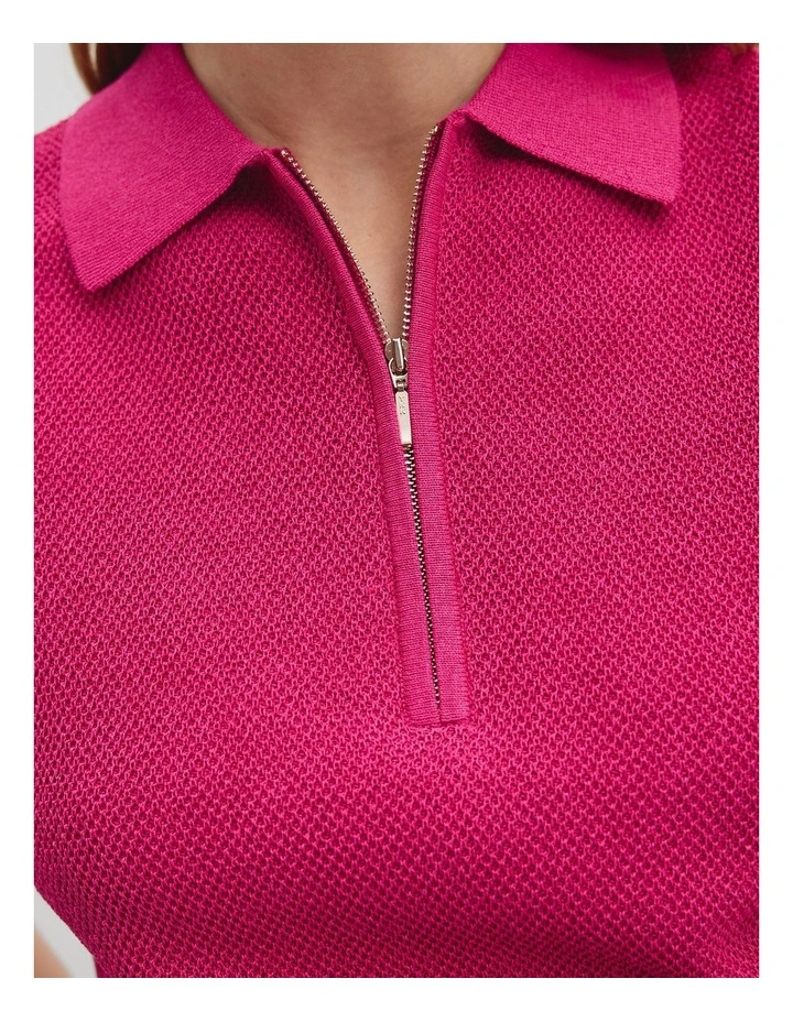 Fine Mesh Knit Tank in Raspberry image 2