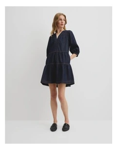 Trapeze Denim Dress in Indigo Rinse