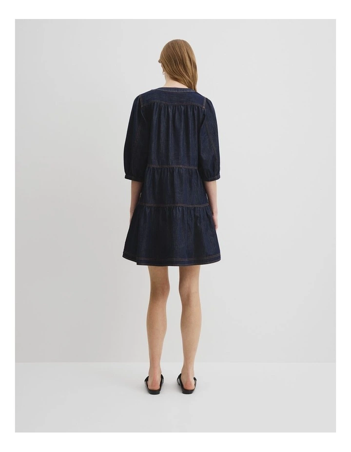 Trapeze Denim Dress in Indigo Rinse image 4