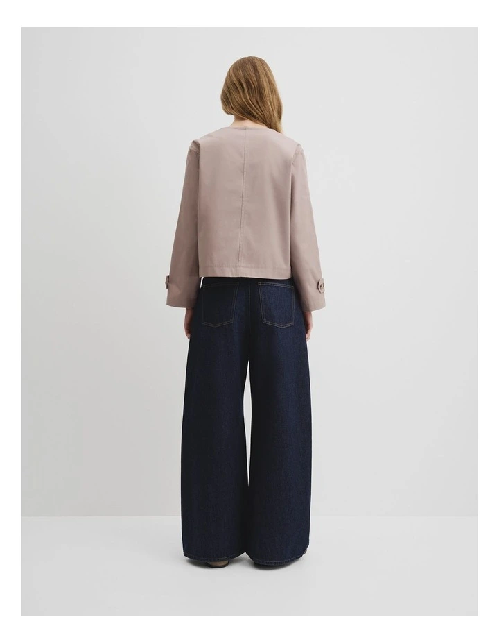 Short Crew Jacket in Taupe image 5