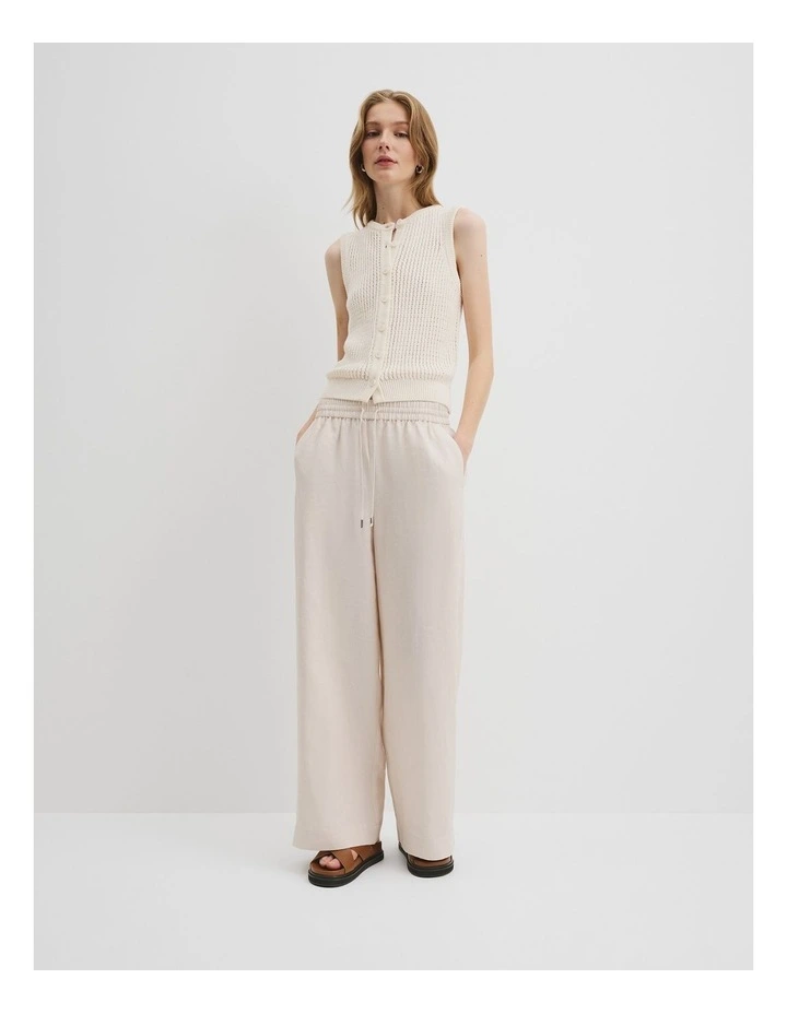 Pointelle Knit Tank in Antique White image 3