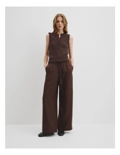 Pointelle Knit Tank in Cocoa