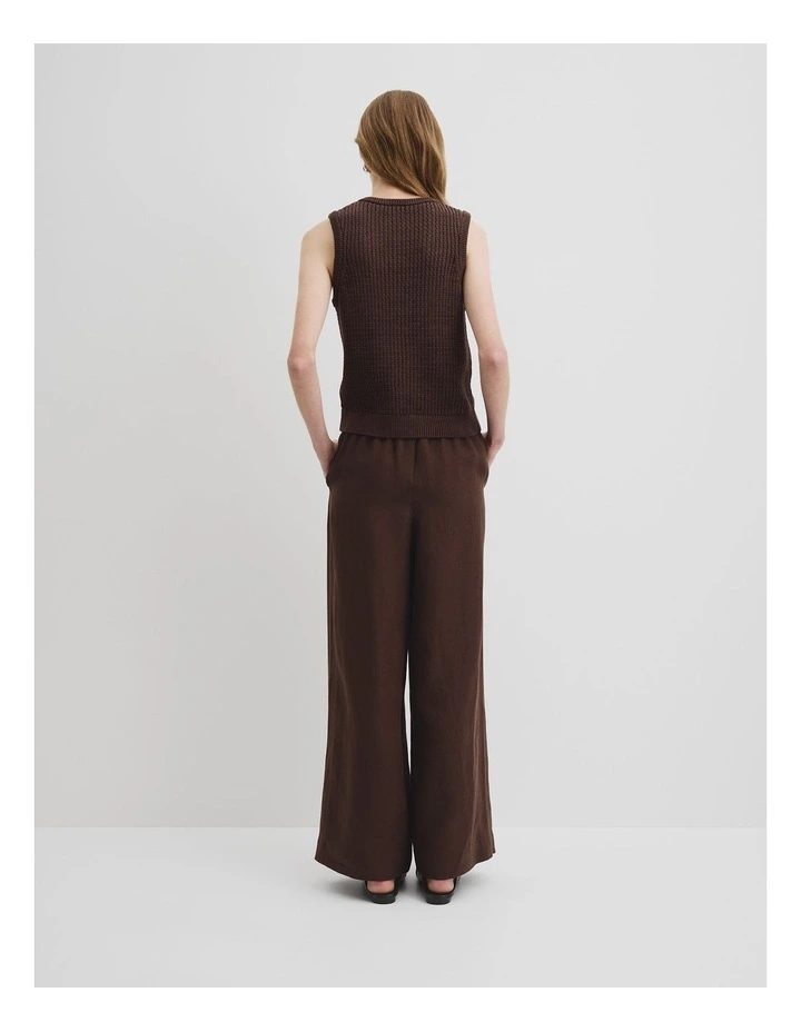 Pointelle Knit Tank in Cocoa image 4