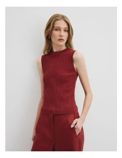 Jacquard Knit Tank in Brick