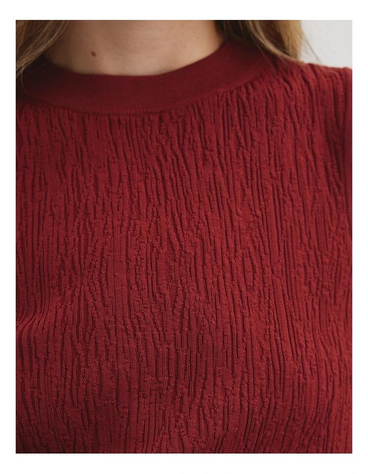 Jacquard Knit Tank in Brick image 2