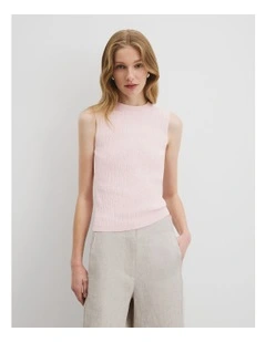 Jacquard Knit Tank in Ballet Pink