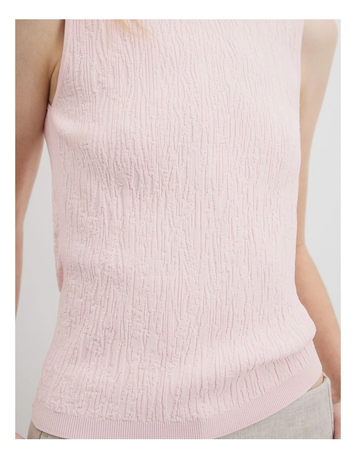 Jacquard Knit Tank in Ballet Pink image 2