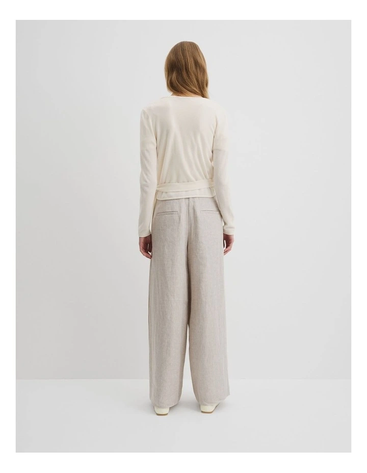 Long Sleeve Wrap Knit in Antique White image 4