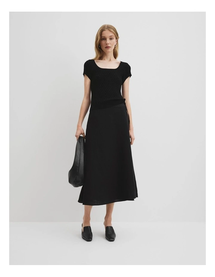 Lace Knit T-shirt in Black image 3