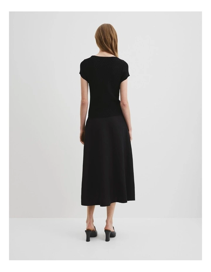 Lace Knit T-shirt in Black image 4