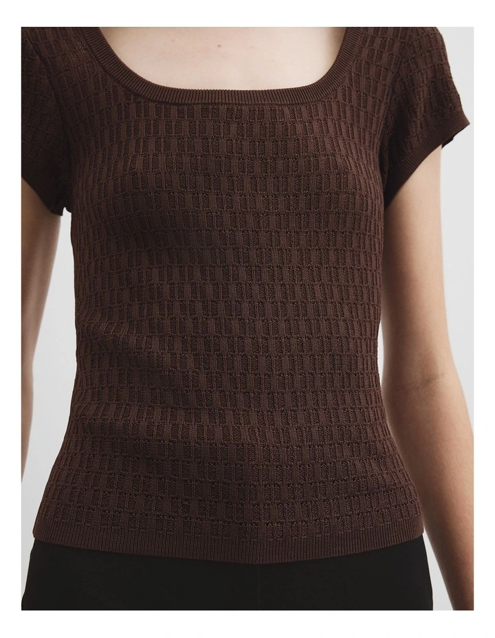 Lace Knit T-shirt in Cocoa image 2