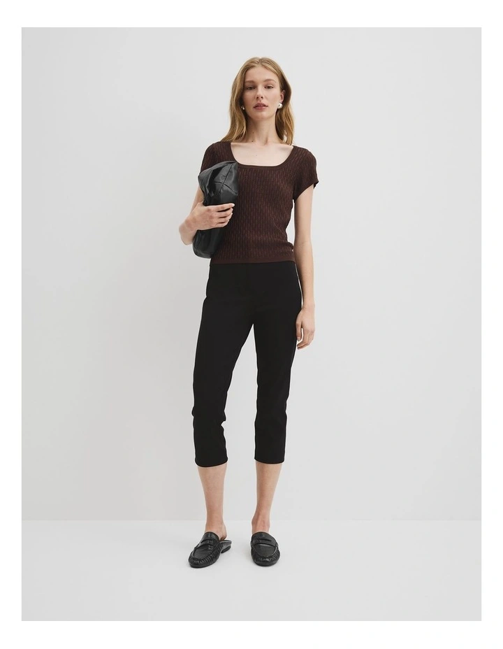 Lace Knit T-shirt in Cocoa image 3
