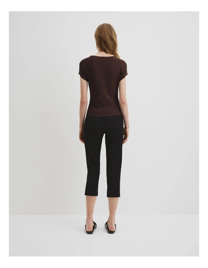 Lace Knit T-shirt in Cocoa image 4