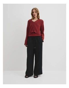 Textured Knit Cardigan in Brick