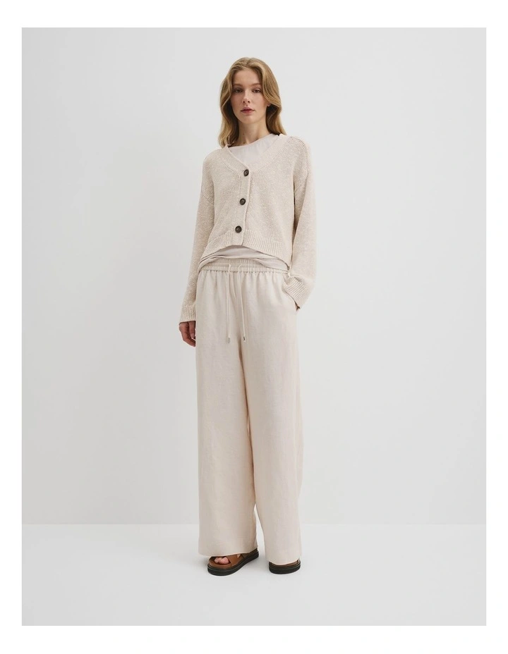 Textured Knit Cardigan in Almond Marle image 3