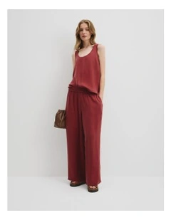 Pull-on Cupro Pant in Brick