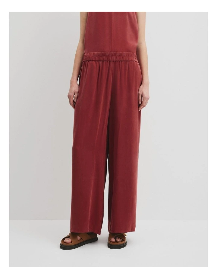 Pull-on Cupro Pant in Brick image 2