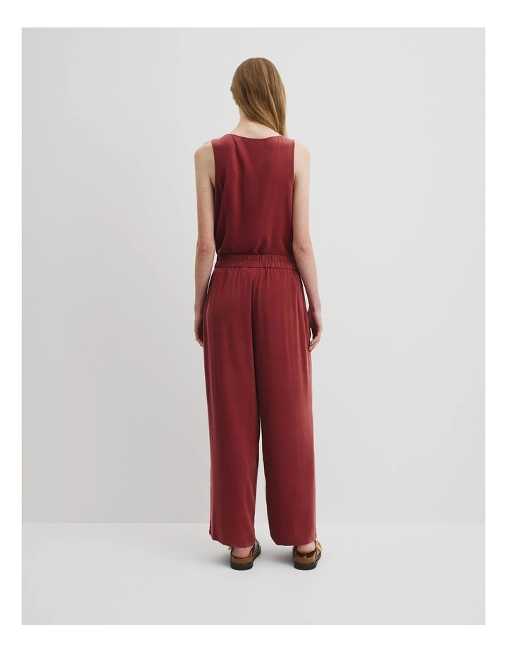 Pull-on Cupro Pant in Brick image 4