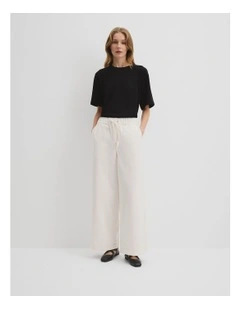 Drawstring Jean in White